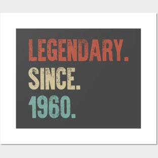 Retro Vintage 60th Birthday Legendary Since 1960 Posters and Art